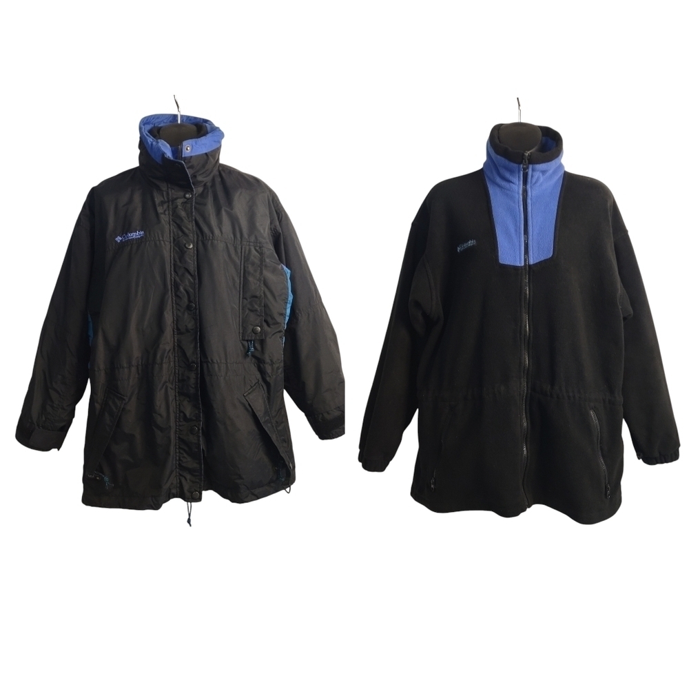 Columbia Jacket Women's Black/Blue 2 in 1 Removable Inner Jacket Size S